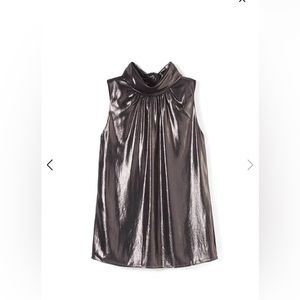 WHBM: Evening Blouse: Shiny Black: X-Large